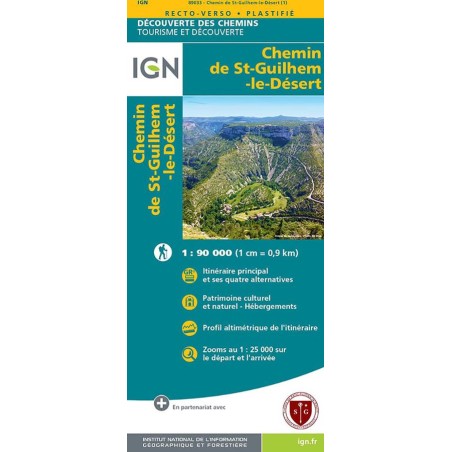 Chemin de Saint-Guilhem - Carte IGN