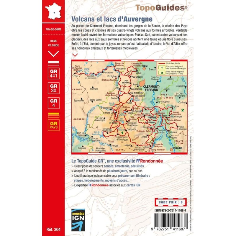 Volcans et lacs d auvergne gr 4 gr 30 et gr 441 topoguide